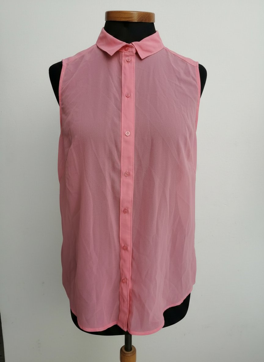 Chemise rose mousseline sans manche h&m