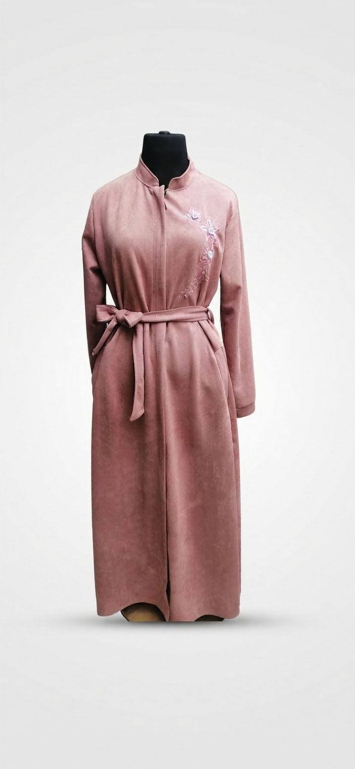 Robe manteau rose poudre neuf