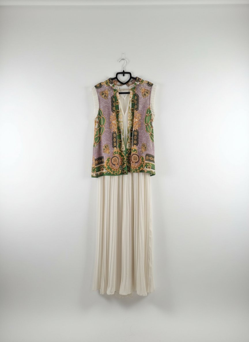 Robe longue avec gilet integré