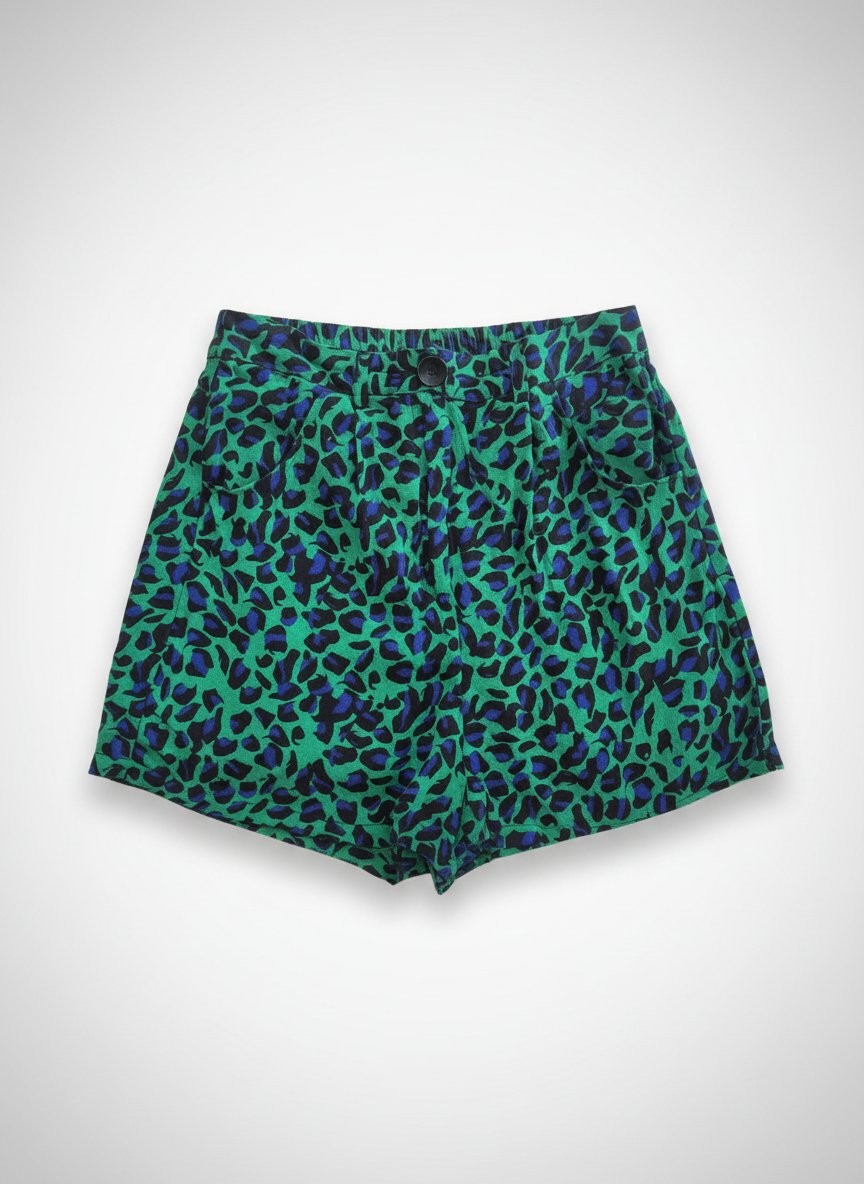 Très beau short léopard vert et bleu
