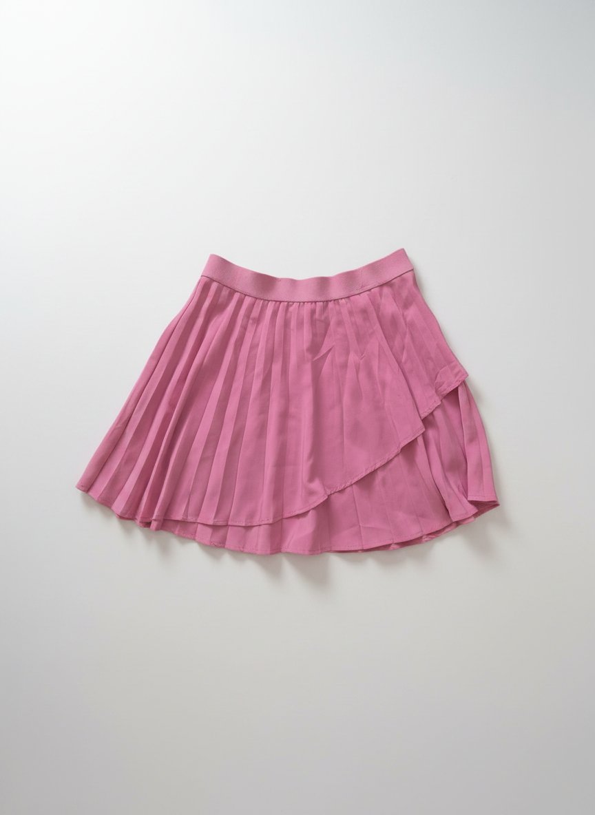 Jupe rose plissée évasée