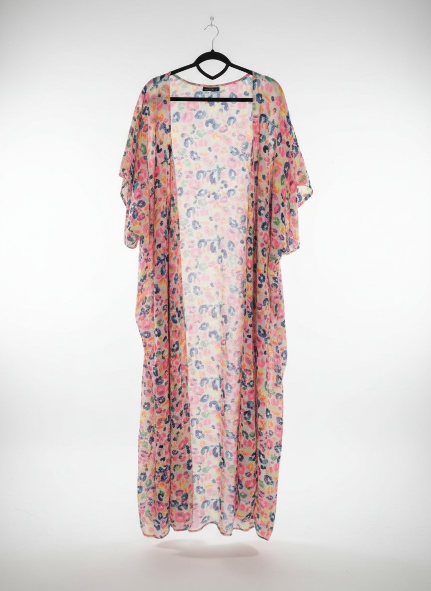 Kimono de plage léopard coloré