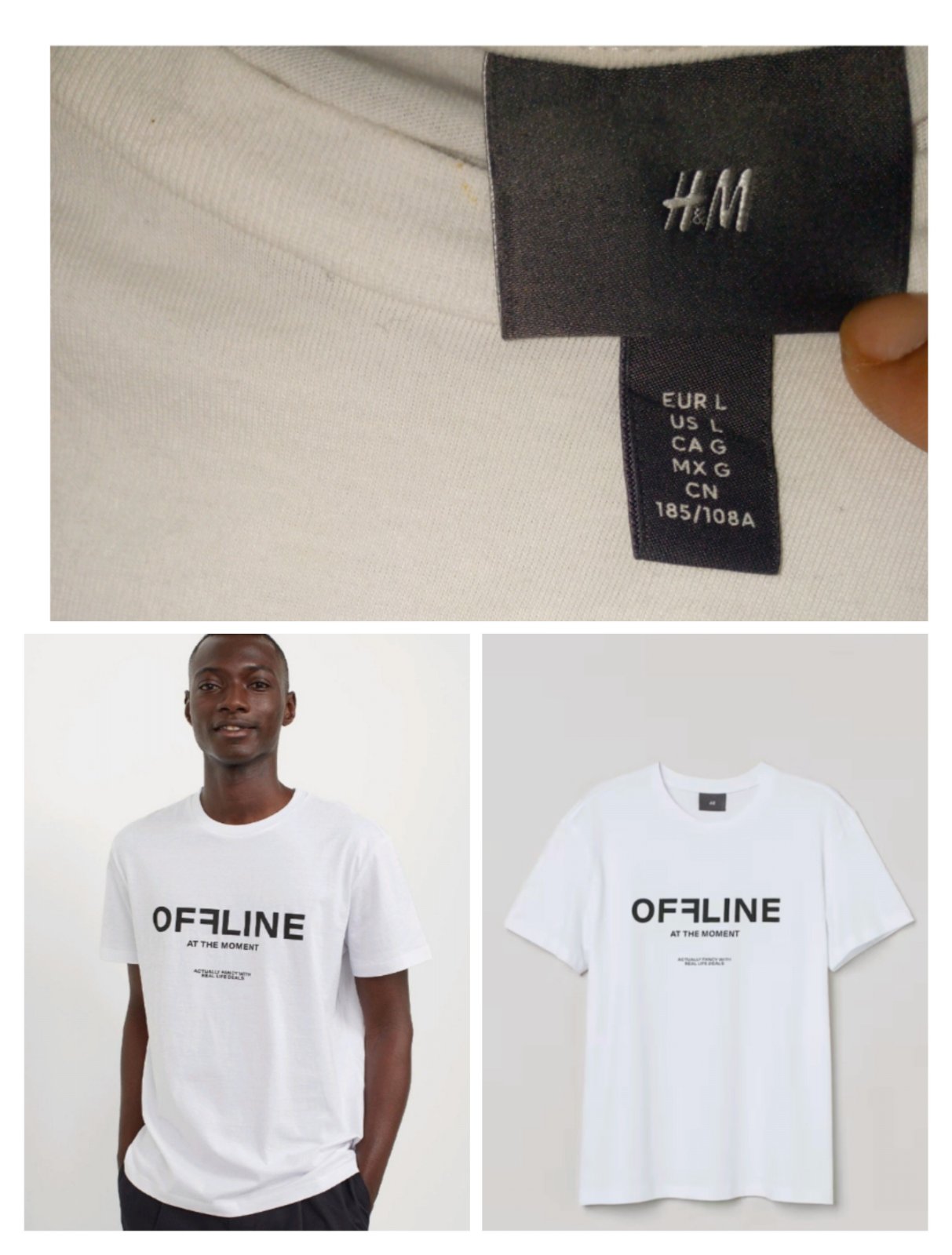 T-shirt en coton pour homme de la marque H&M 