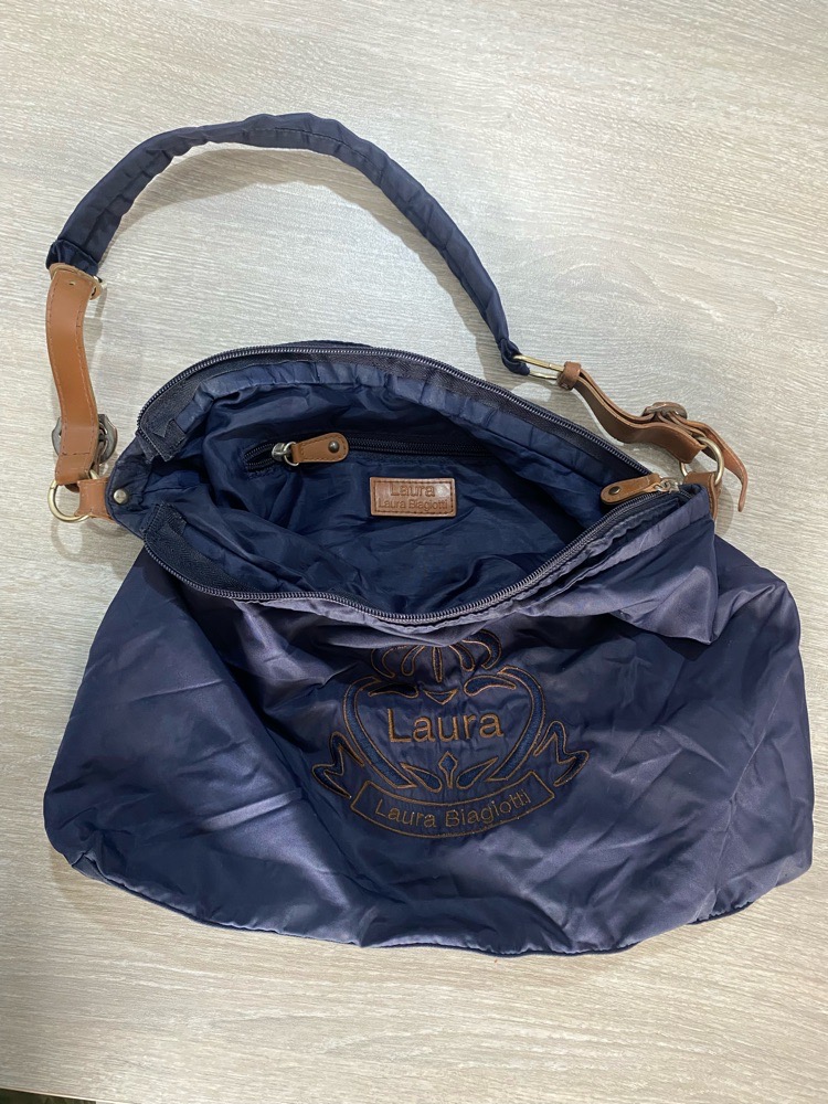 Sac Bandouliére Laura Biagiotti Bleu Marine en Polyester 