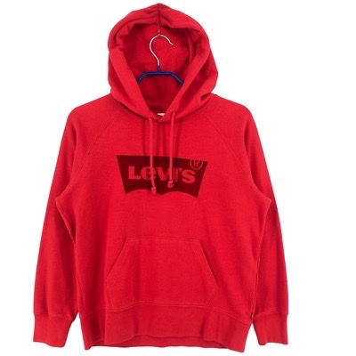 Sweat à capuche rouge Levi's avec le logo Batwing en relief taille M