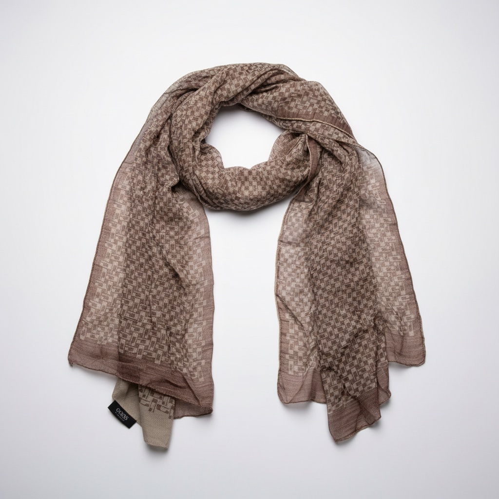Écharpe Guess originale – Motif chic – Couleur nude/beige