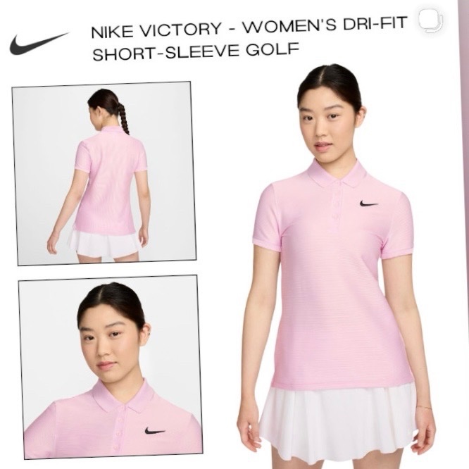 Ce polo de golf rose Nike pour femme est doté d'une technologie Dri-FIT pour l'évacuation de la transpiration