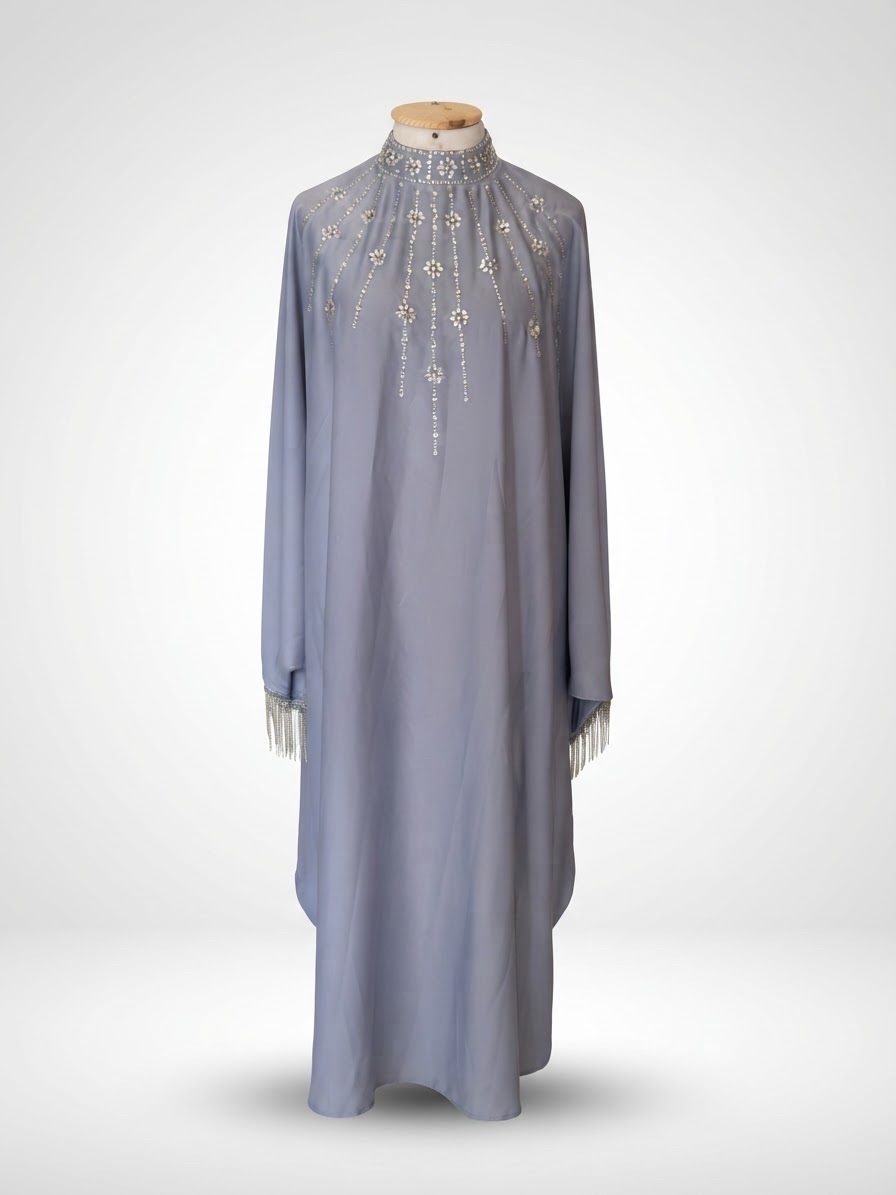 Robe abaya perlée 