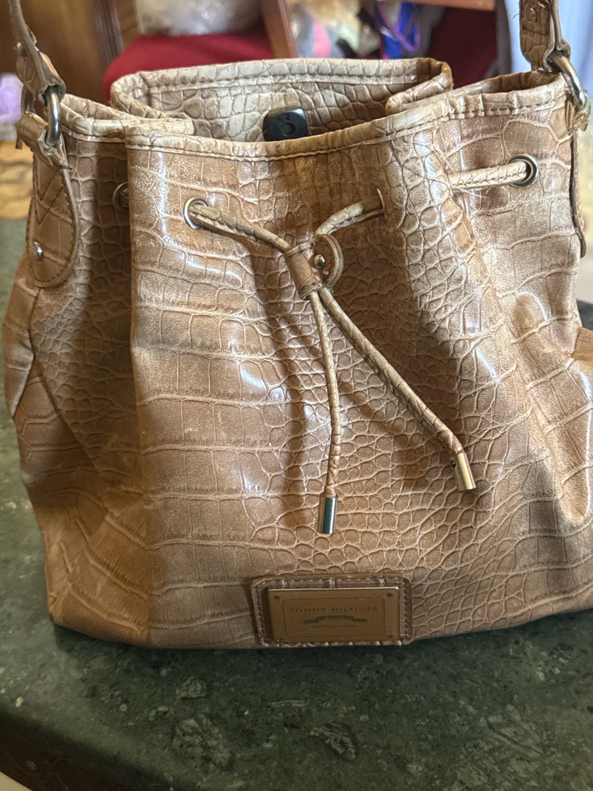 Sac bourse effet croco 