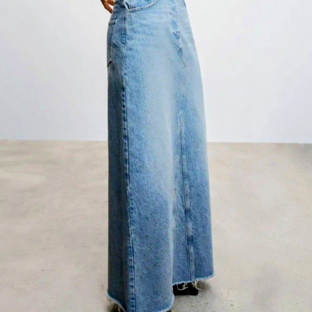 Jupe longue femme denim