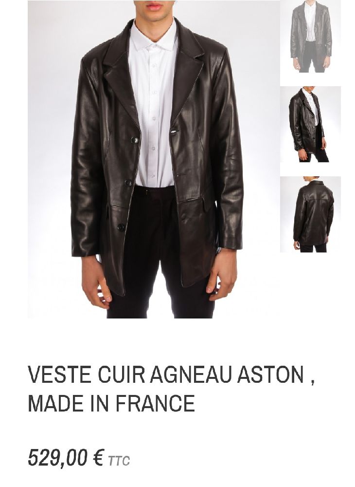 Veste cuir marron pour homme 
