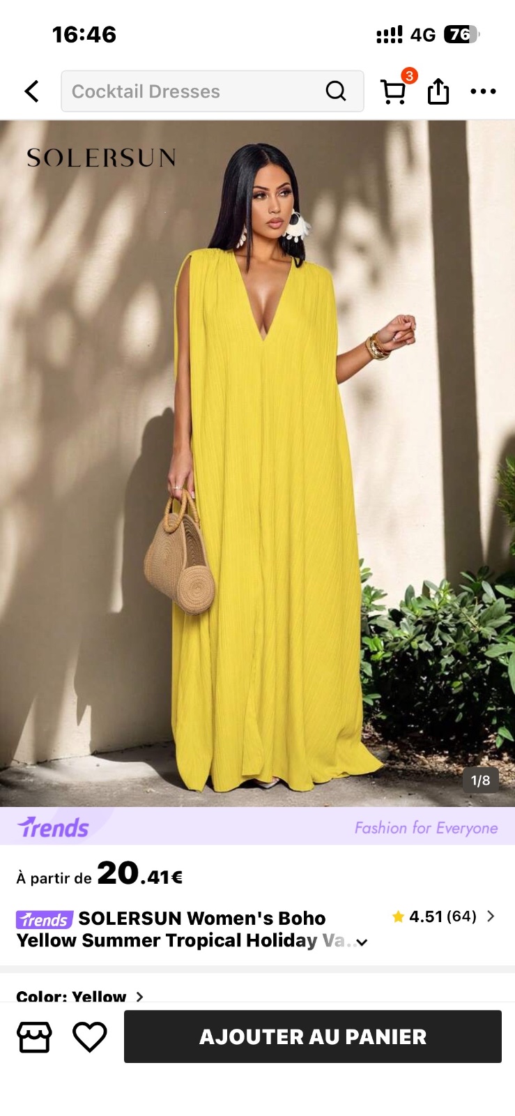 Robe jaune poussin 