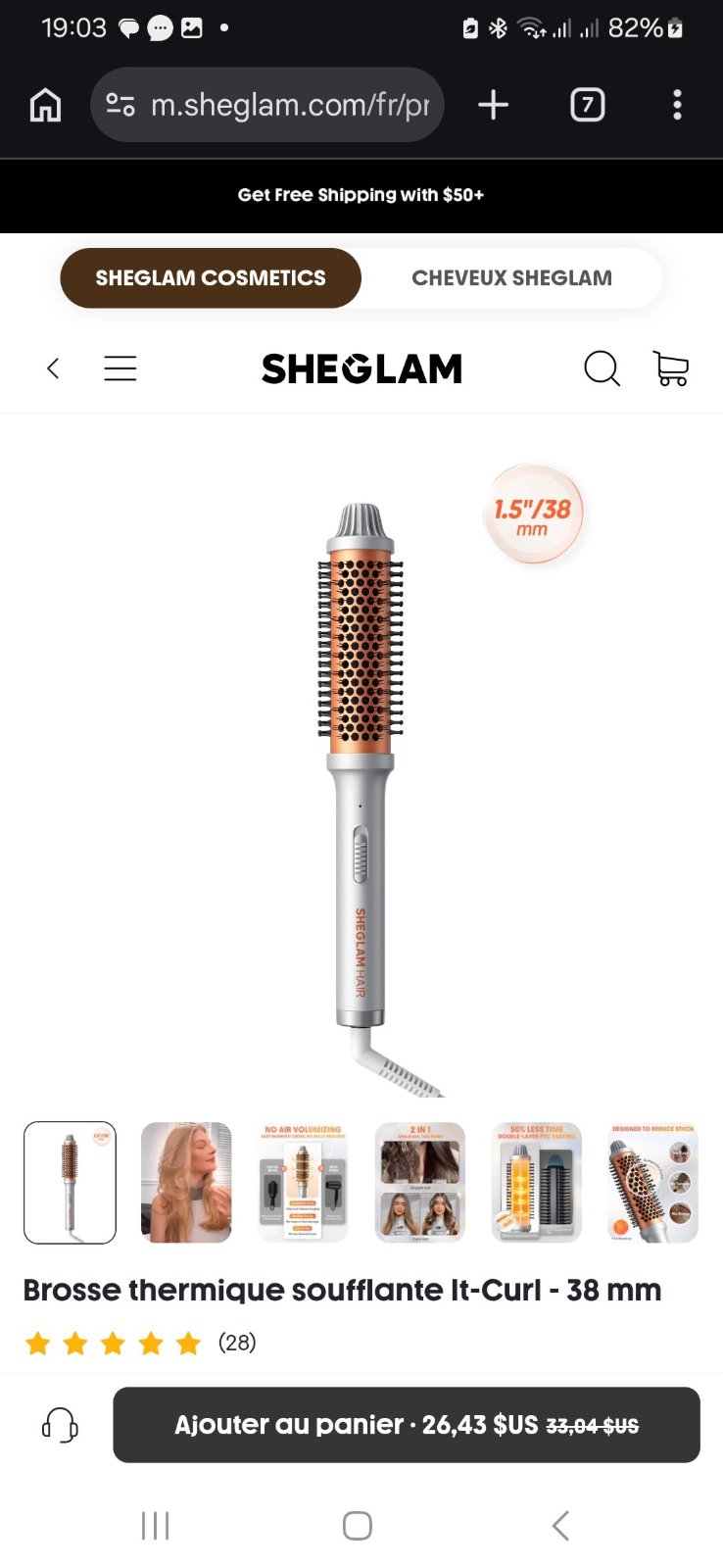 Brosse chauffante Sheglam