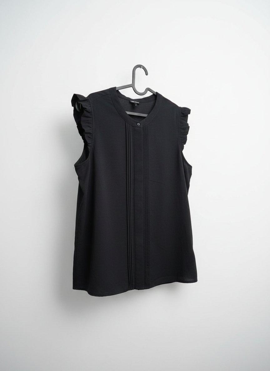 Chemise noire en mousseline 