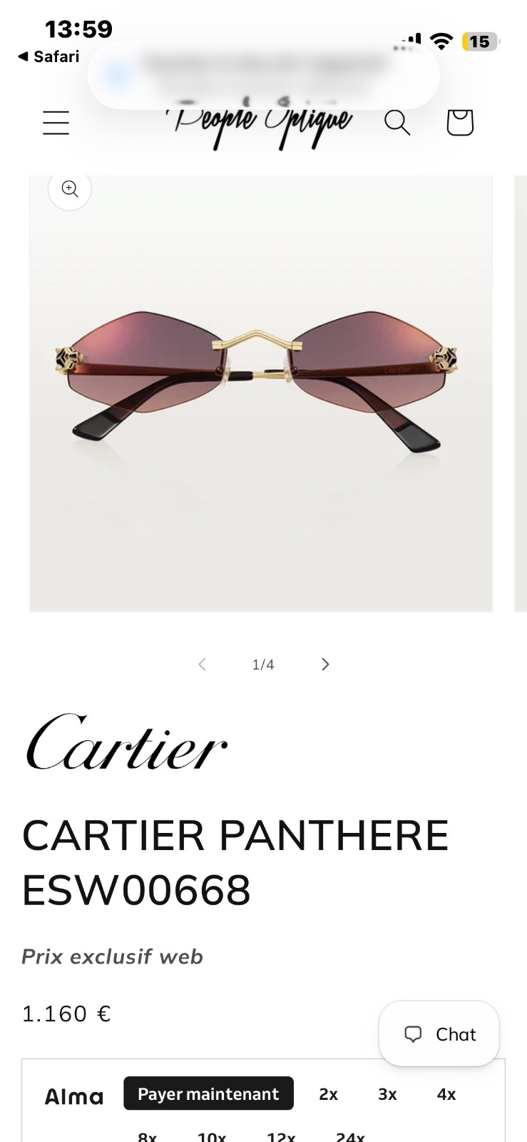 Encore neuve cartier 3780