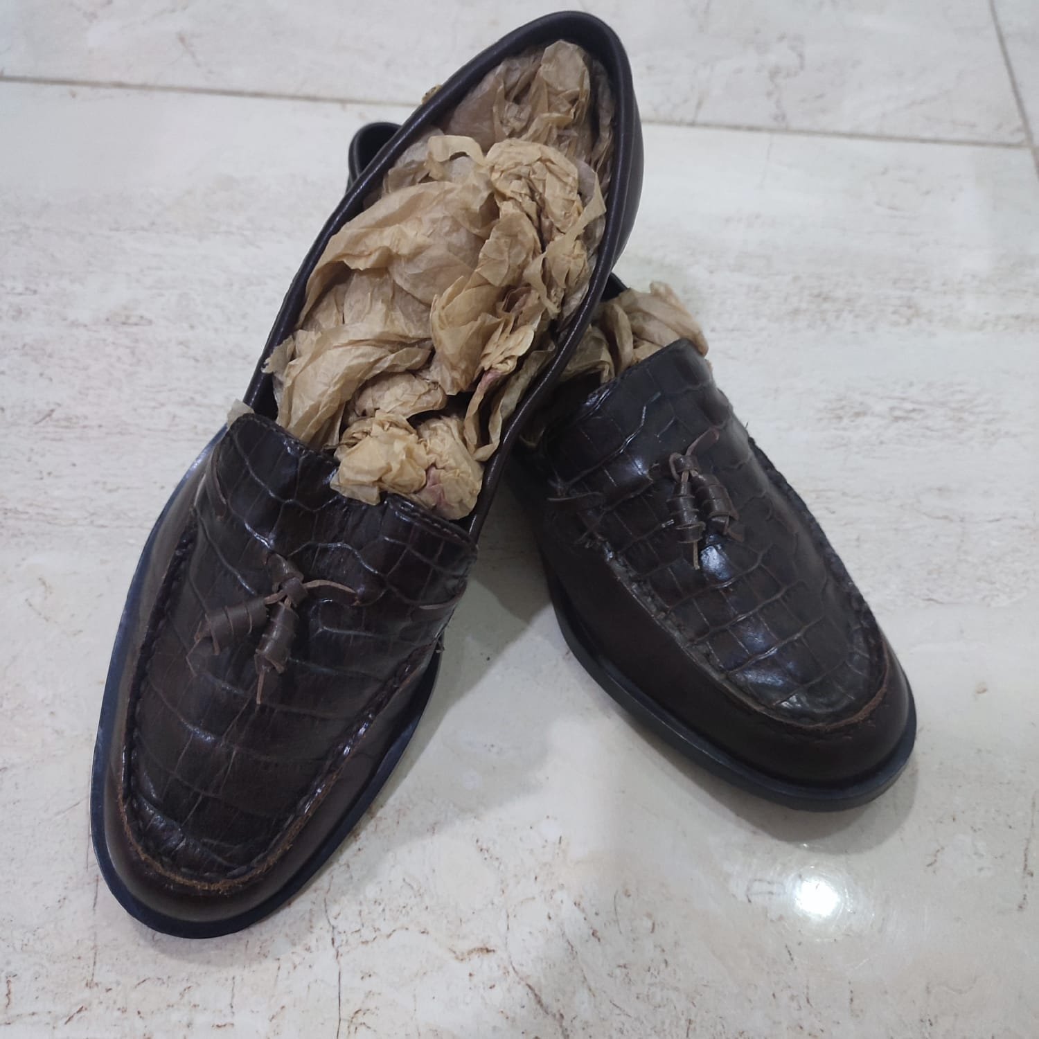 Derbi en cuir crocodile 
