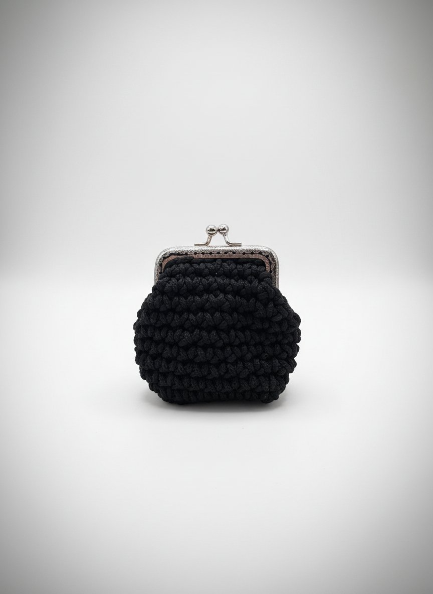 Porte monais en crochet noir 