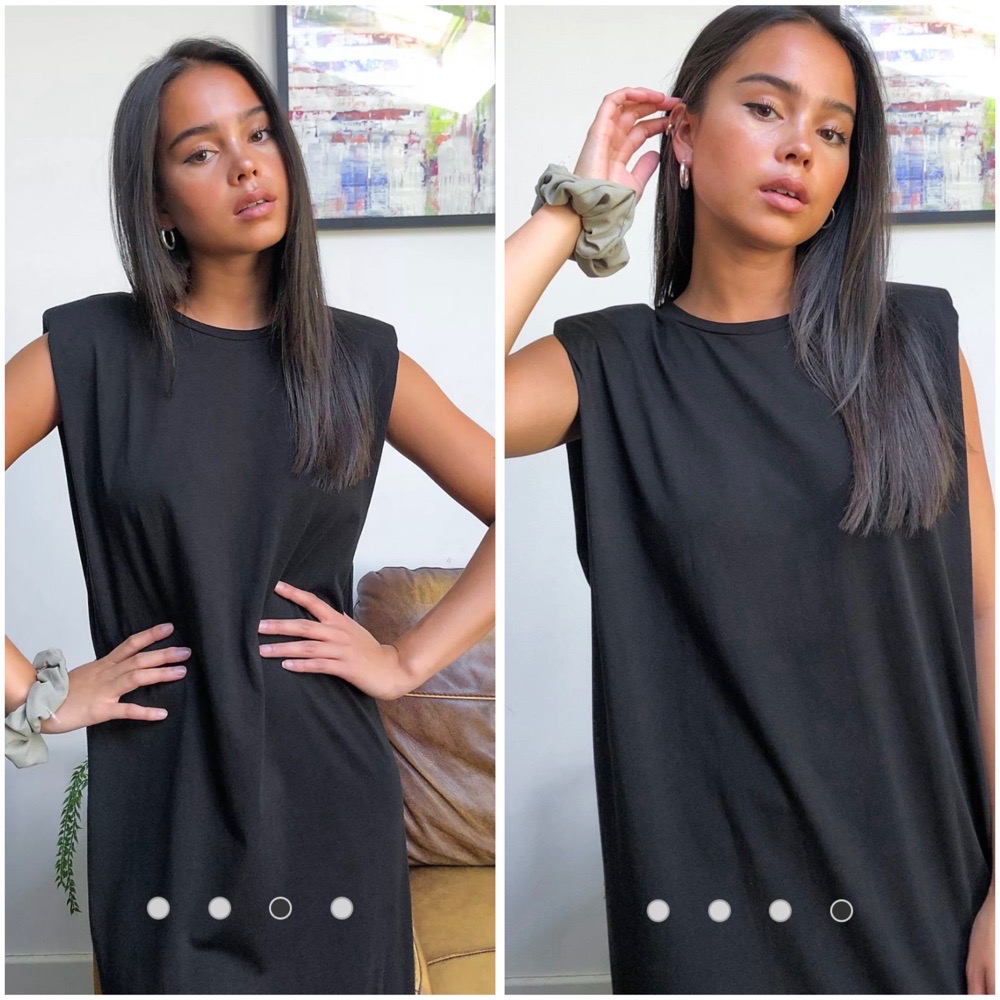 Petite robe noire sans manches Zara avec épaulettes