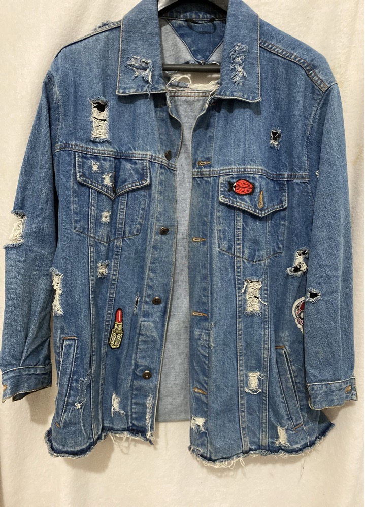 Veste jean déchiré