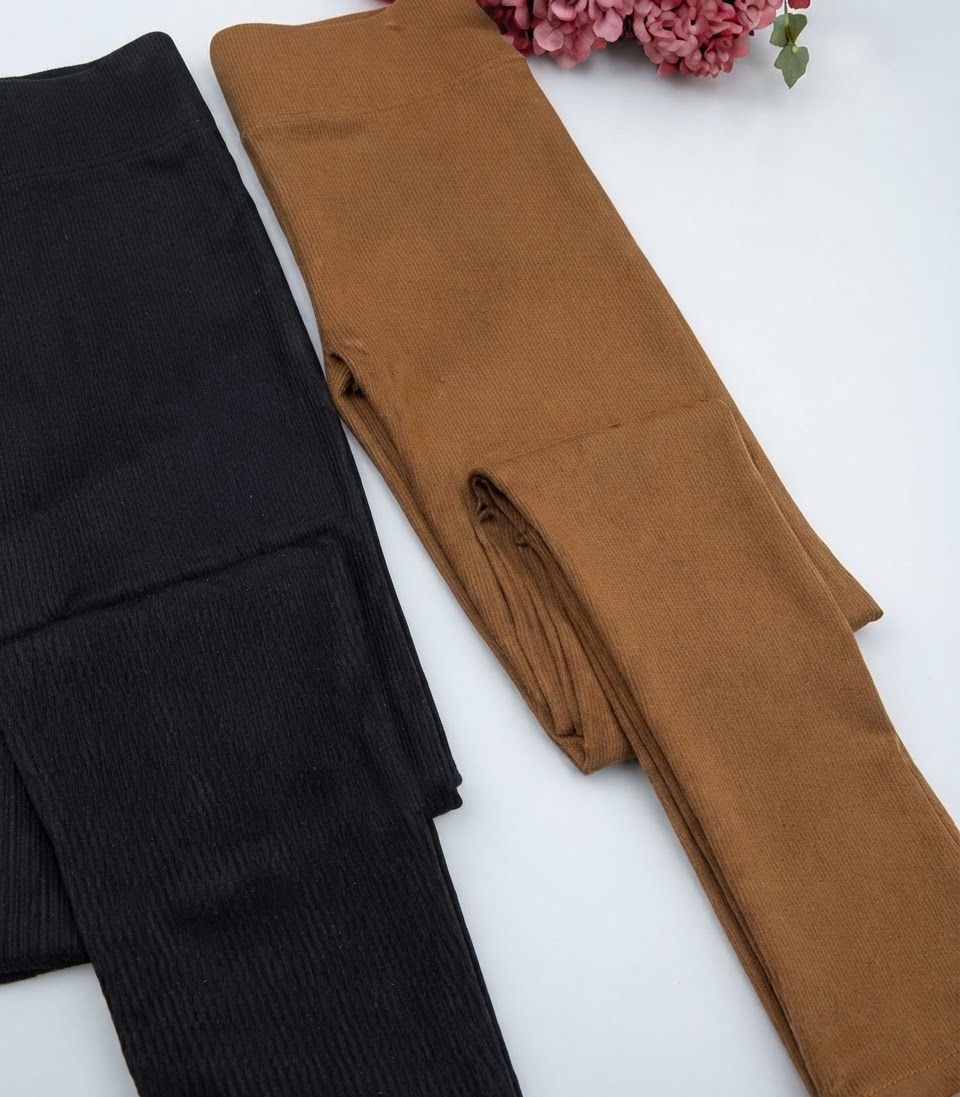 Leggings beige et noir