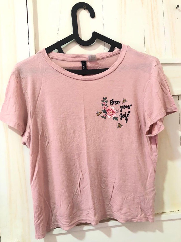 T-shirt rose poudré h&m