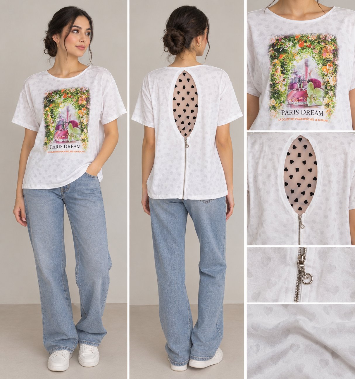 Pull en blanc pour la femme non voilé