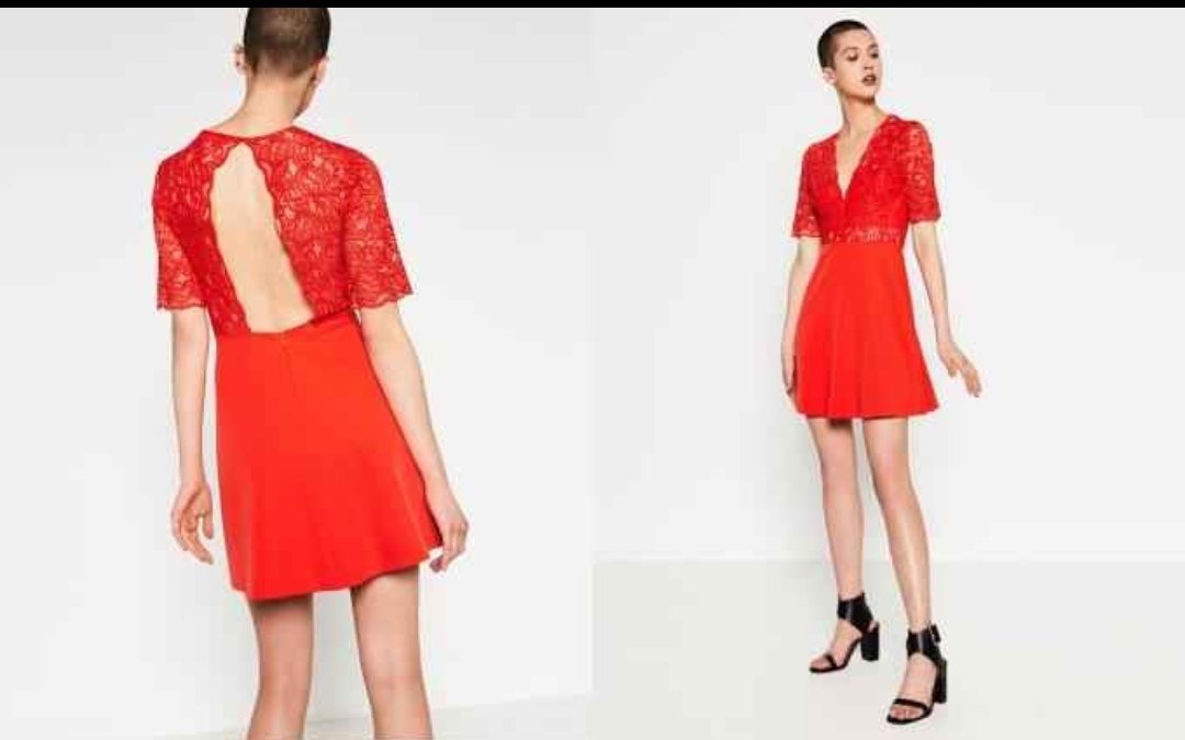 Belle robe rouge orange  taille 36 38