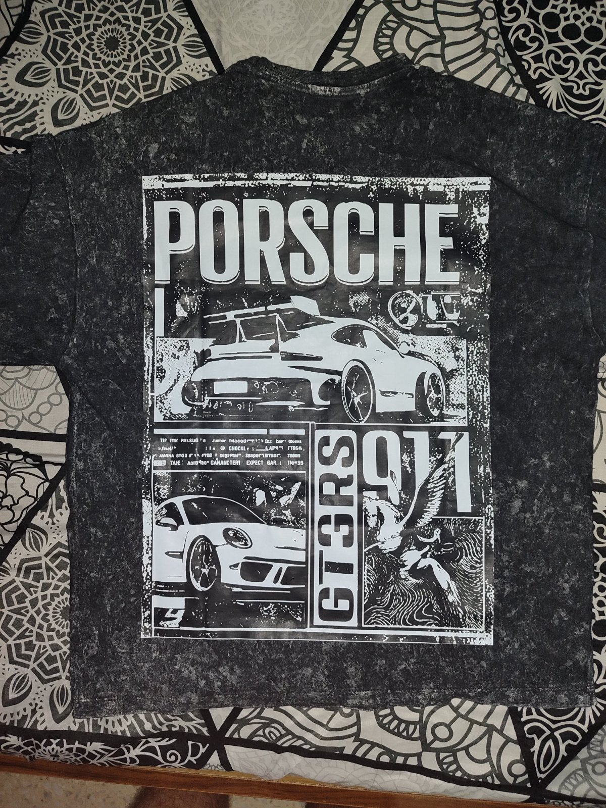 Acid washed porsche tshirt oversized