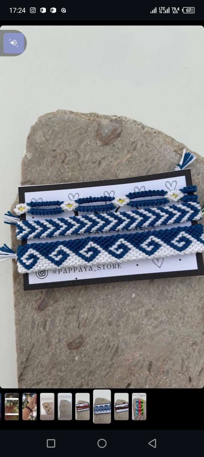 Pack 3 bracelets bleu 