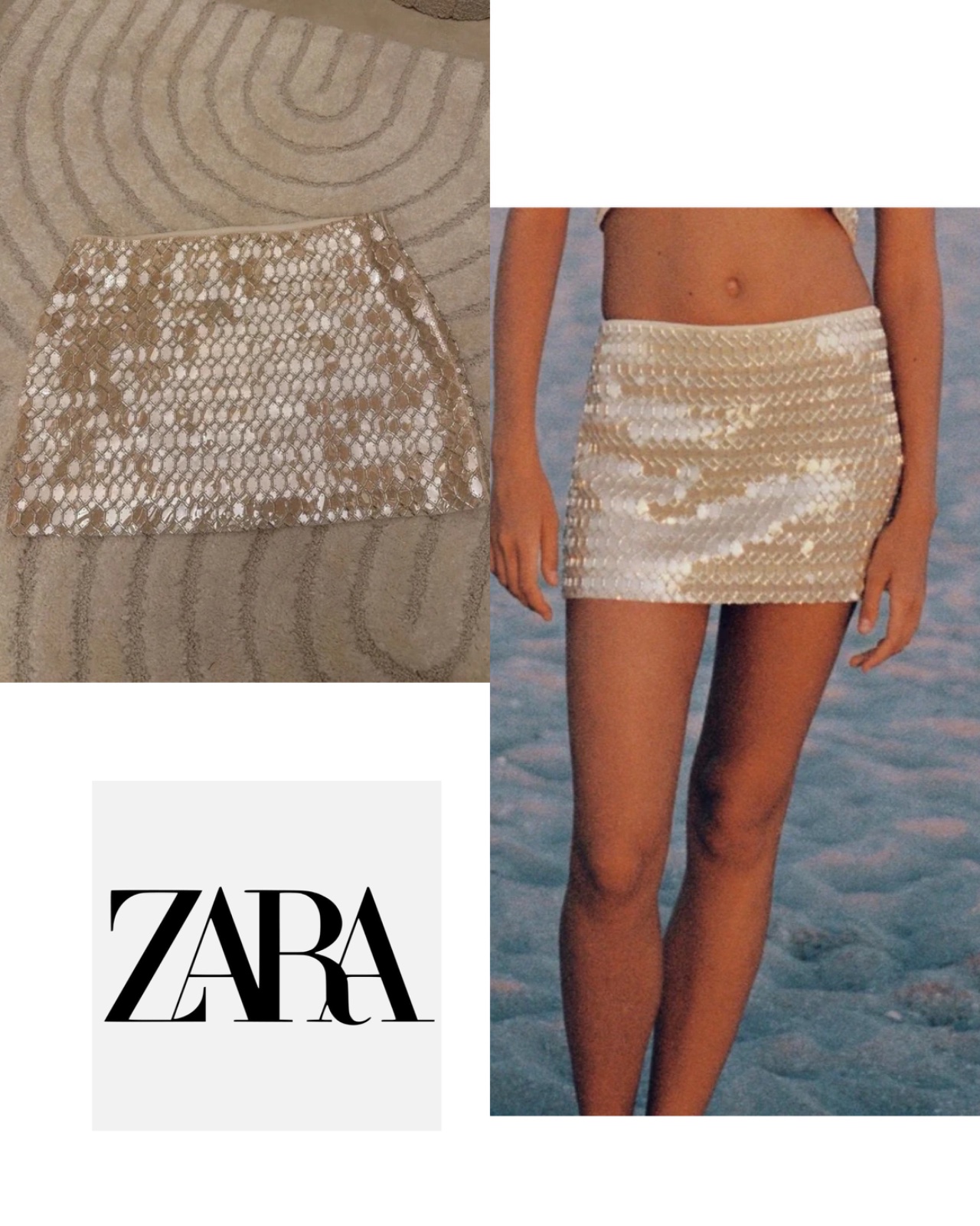 Jupe zara avec perle