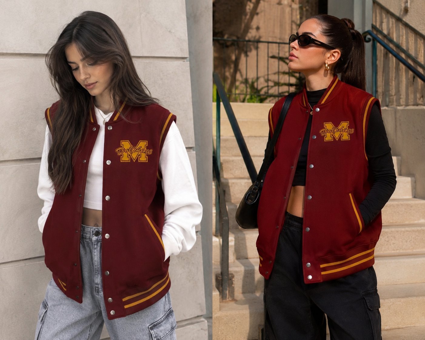 Veste sans manches bordeaux H&M ❤️💛 Style varsity très jolie et tendance