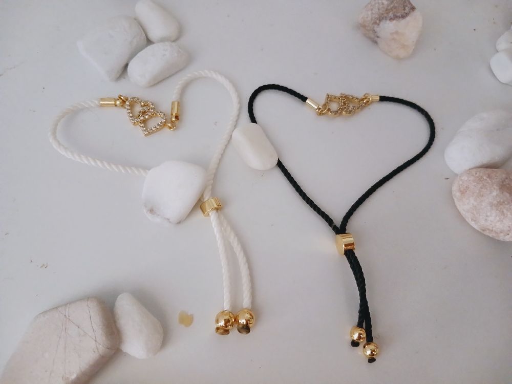 Bracelet couple motif coeur en acier inoxydable