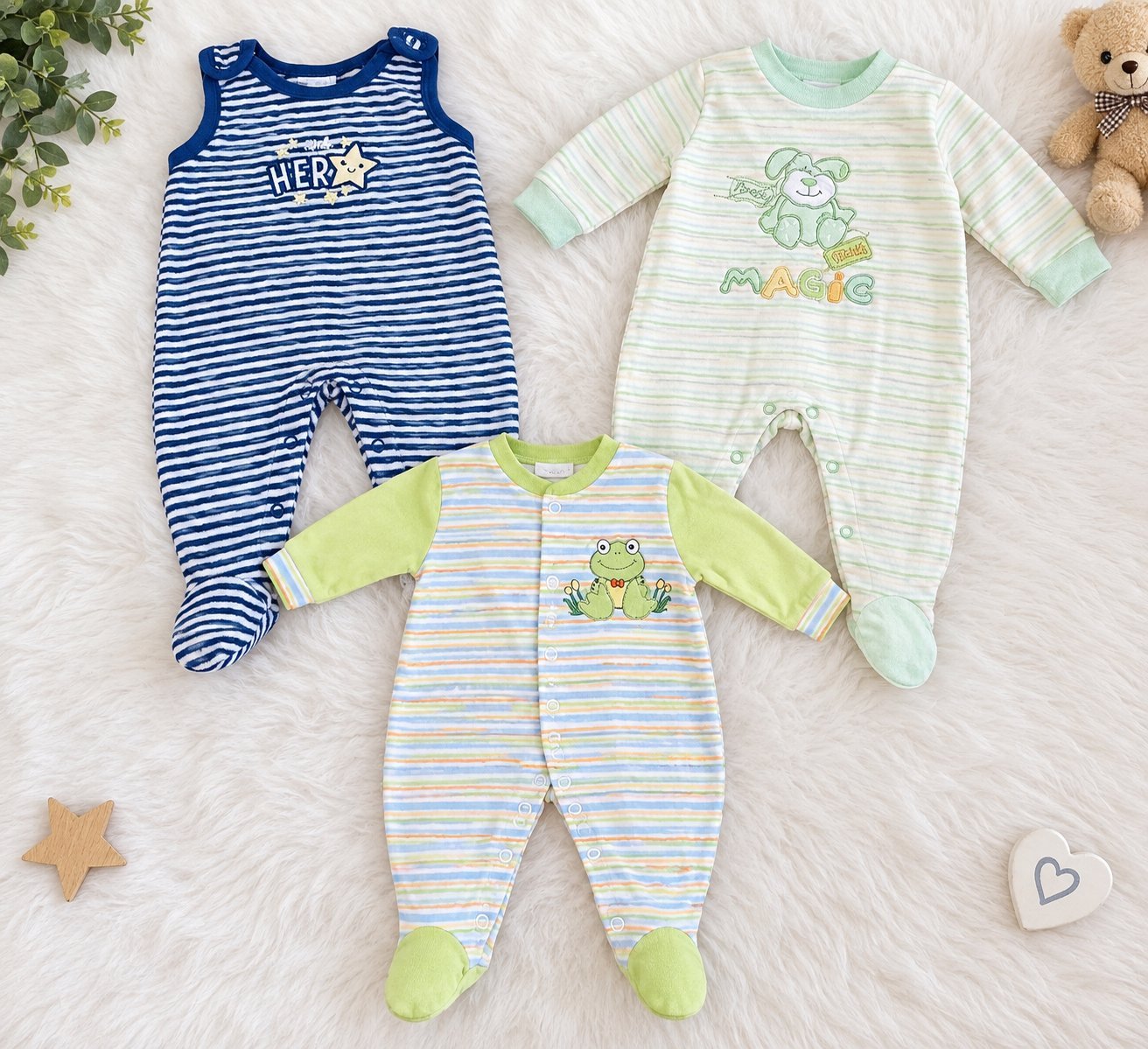 Pack 3 grounielleres bébé nouveau né