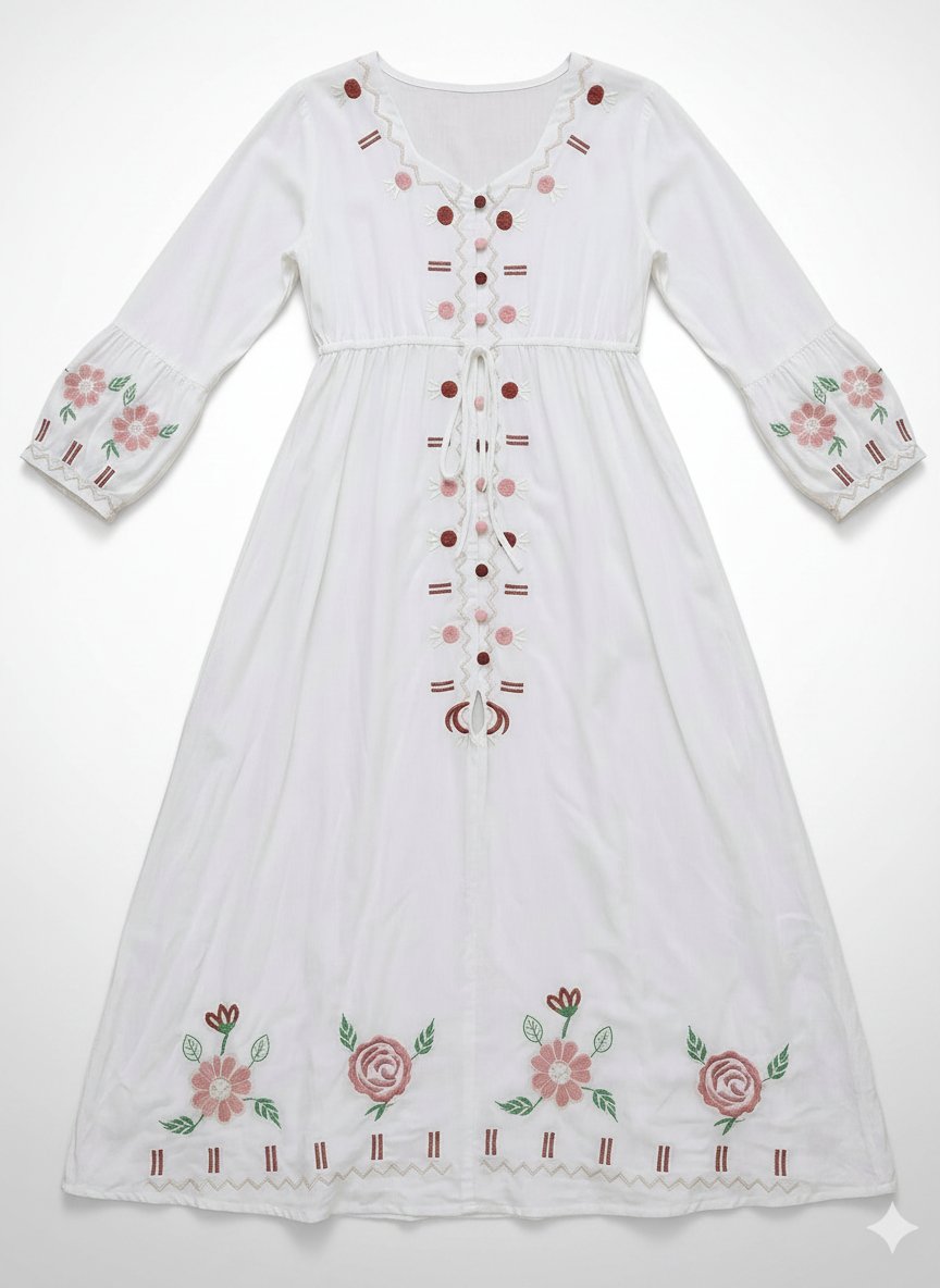 Robe blanc très chic pour les   femmes voilées ou non "