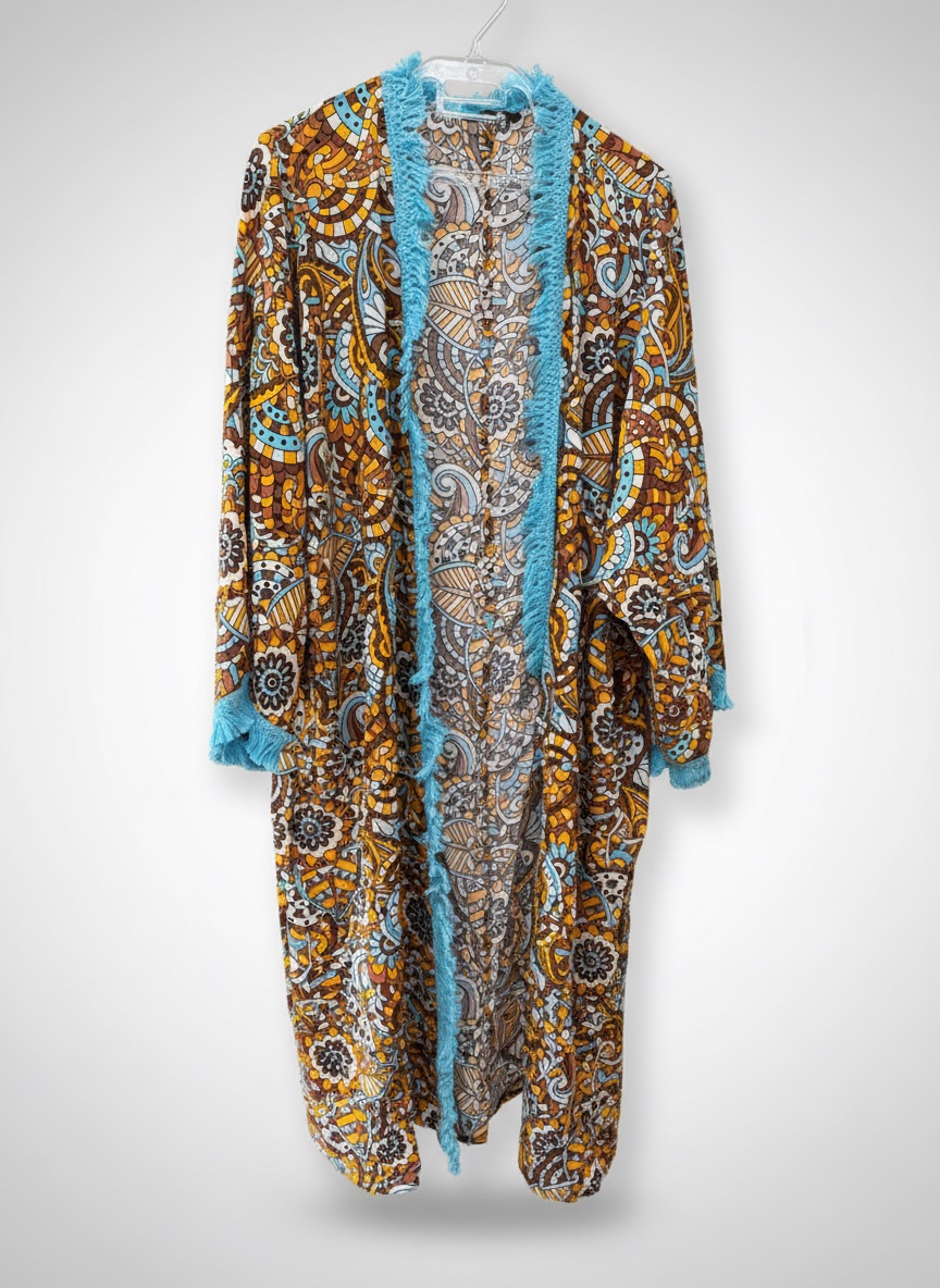 Kimono long à motifs bohèmes