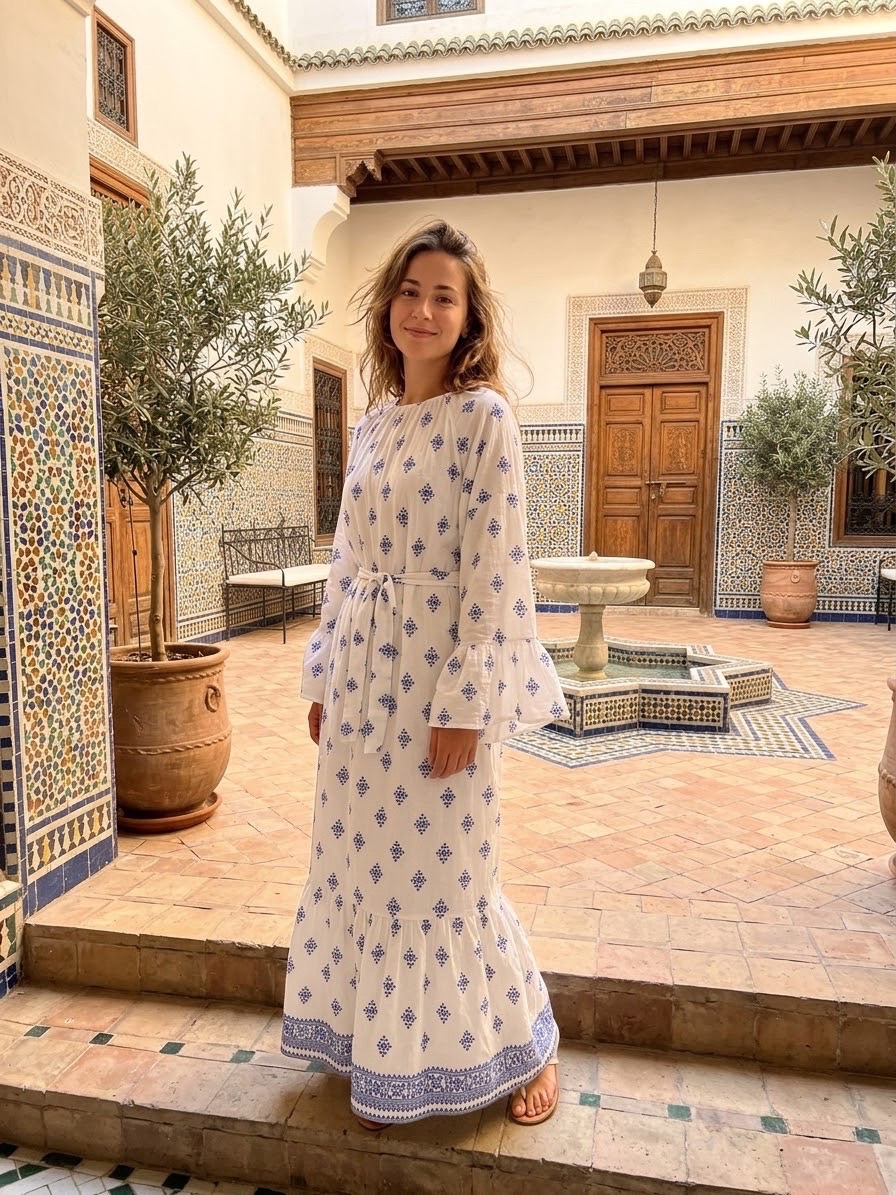 Robe blanc et bleu