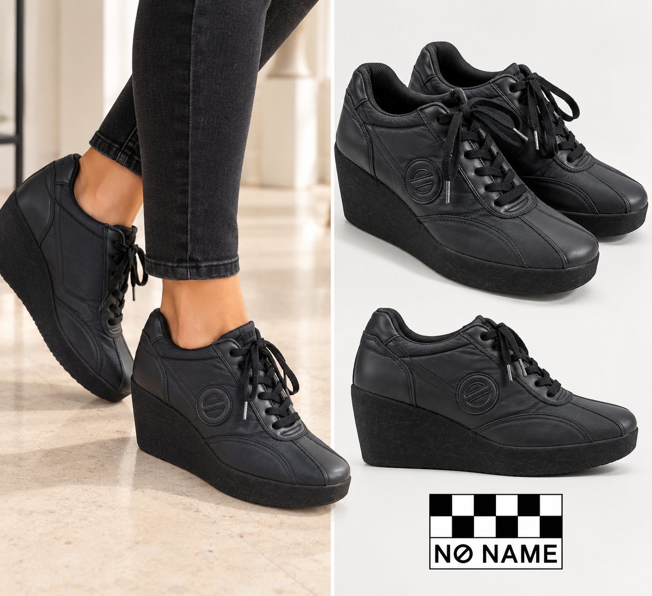 Baskets compensées NO NAME Plug Jogger noires