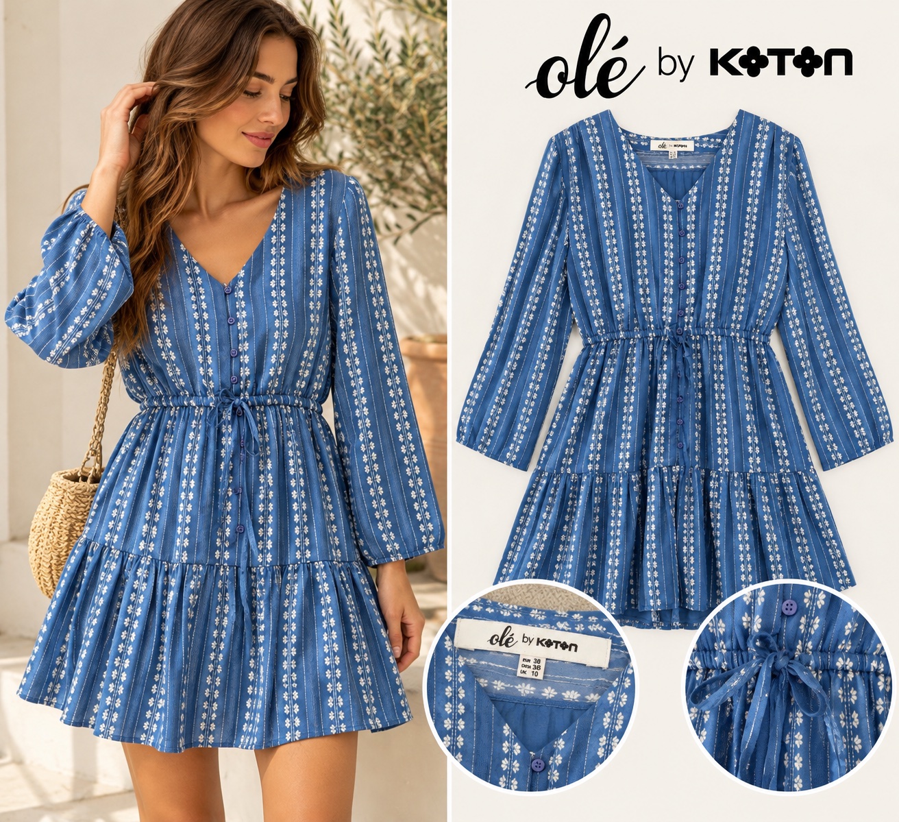 Robe Olé by Koton bleue à fleurs 