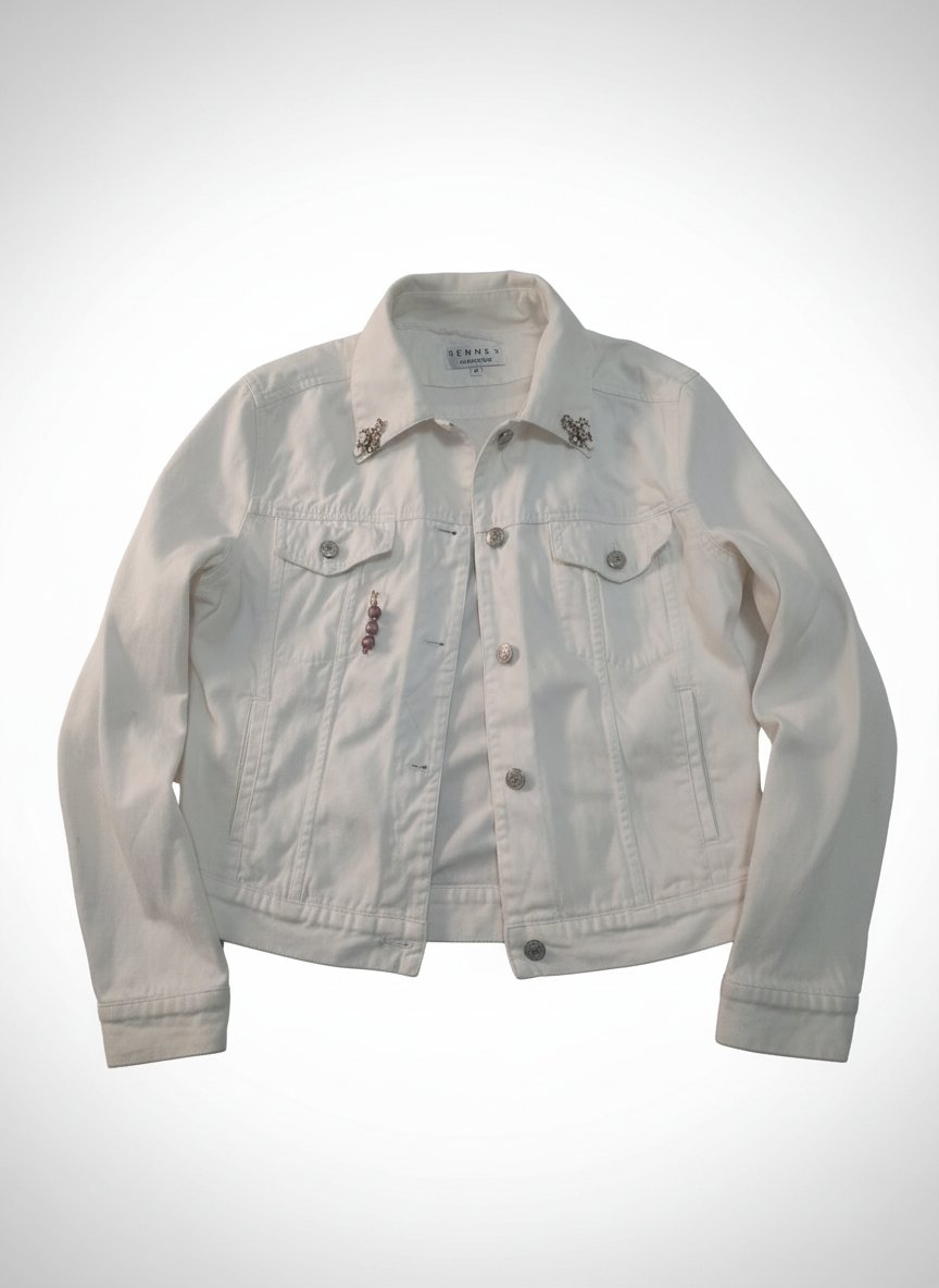 Veste en jeans blanche Hennes 