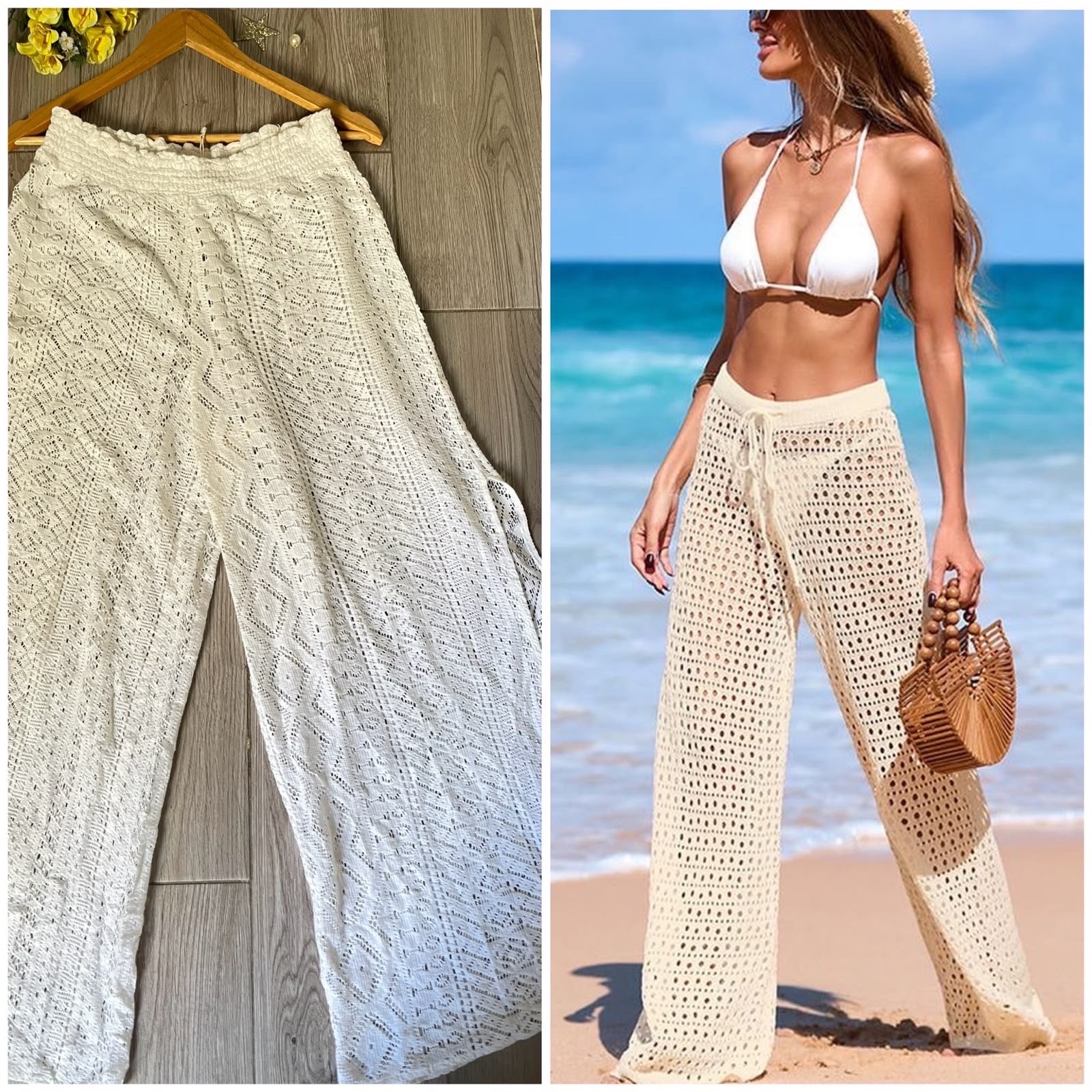 Pontallon large  dentelle/crochee