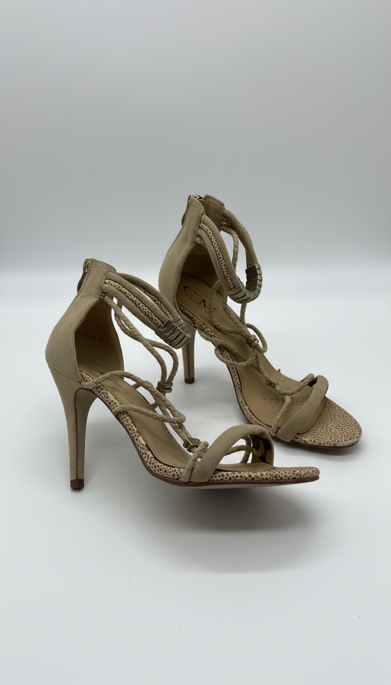 Escarpins sandale beige