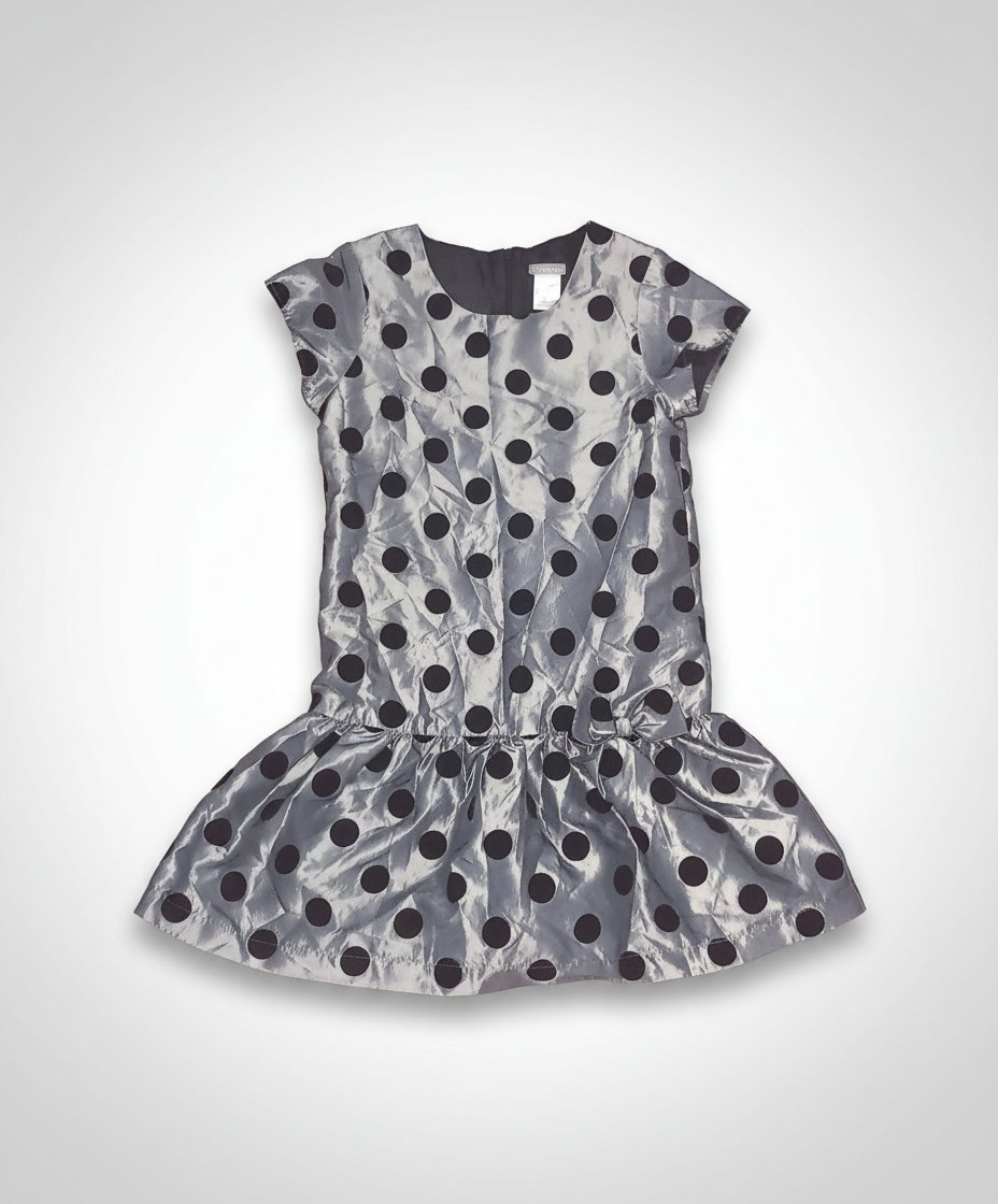 ✨ Robe élégante grise à points pour fille (10 ans) – Comme neuve ✨  