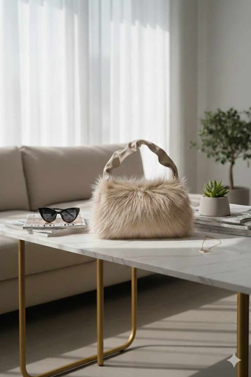 Sac à main en peluche 