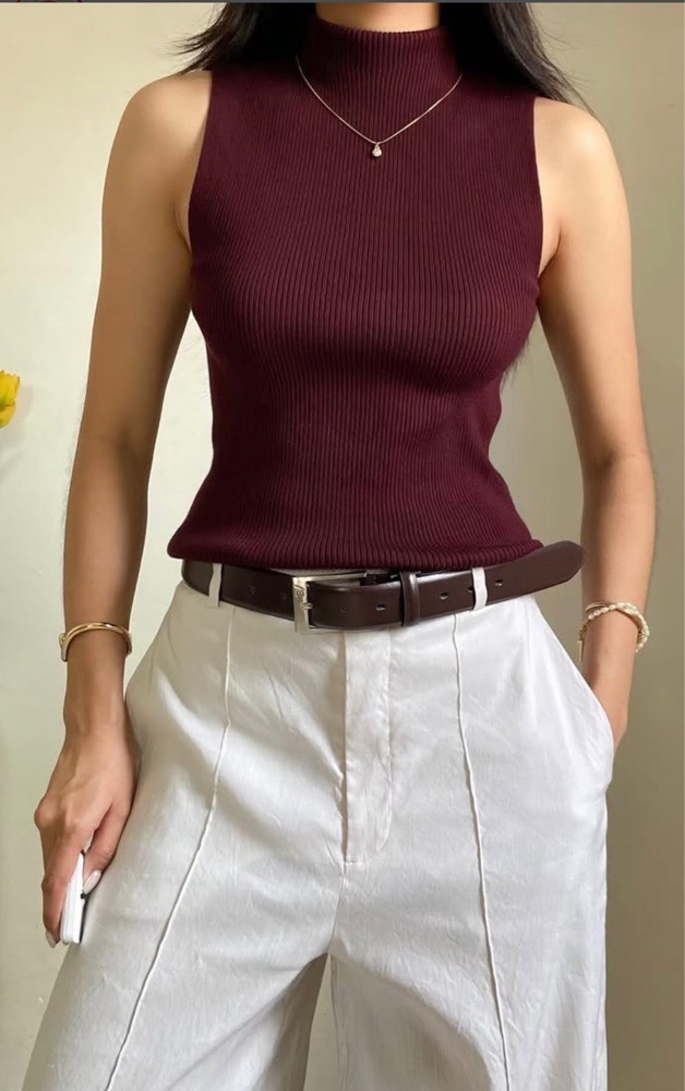 T-shirt Zara burgundy 