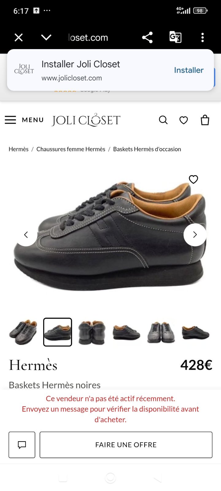 Basket Hermes authentique 