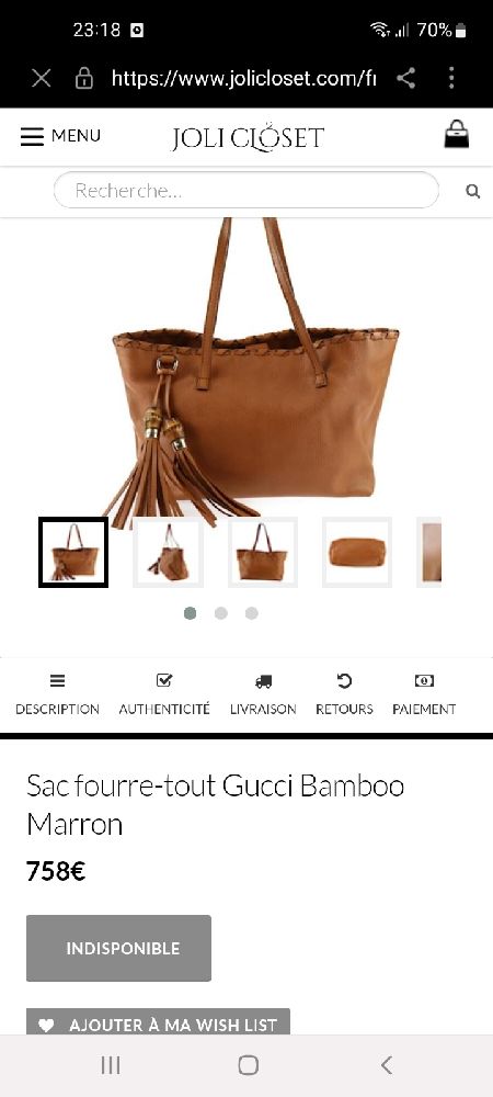 Sac gucci authentique 