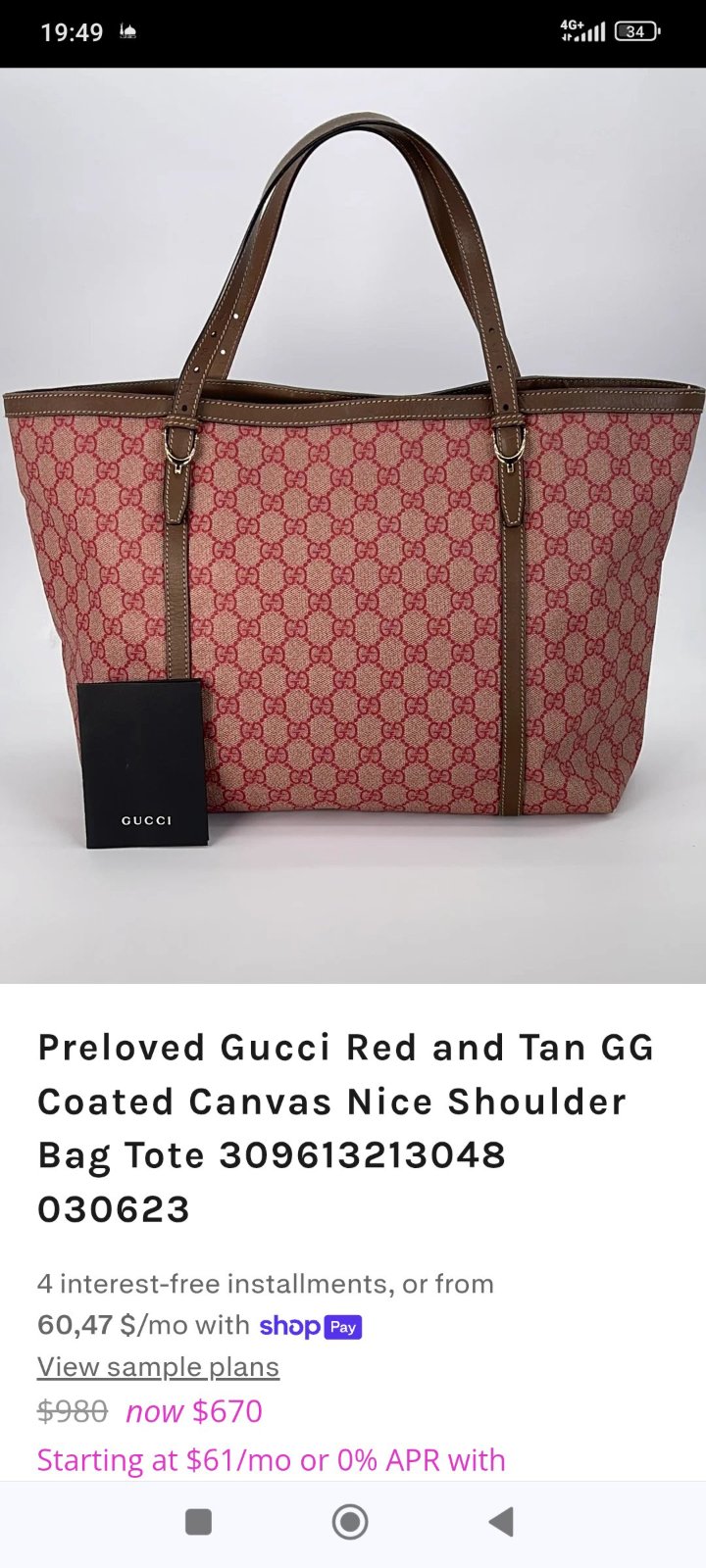 Sac Gucci authentique 