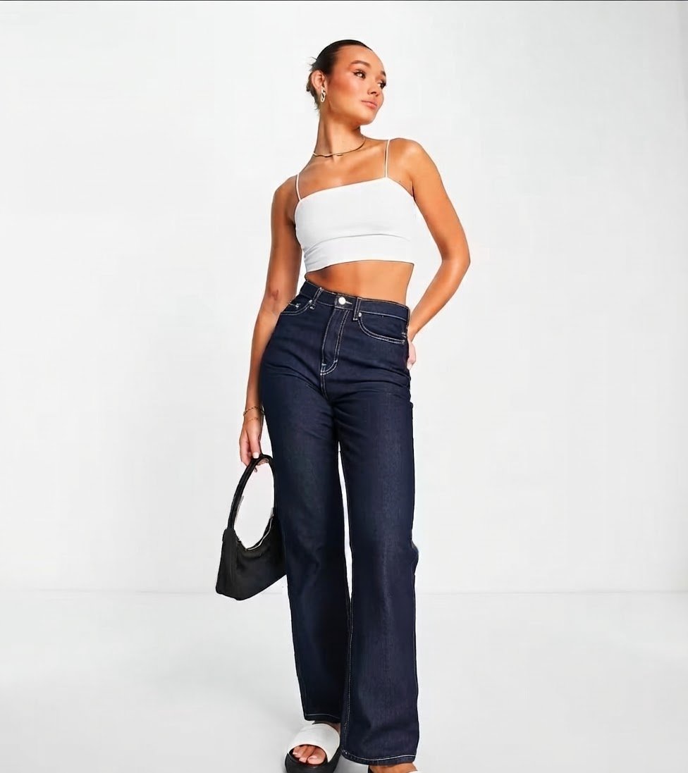Crop top bandeau à bretelles fines - Blanc