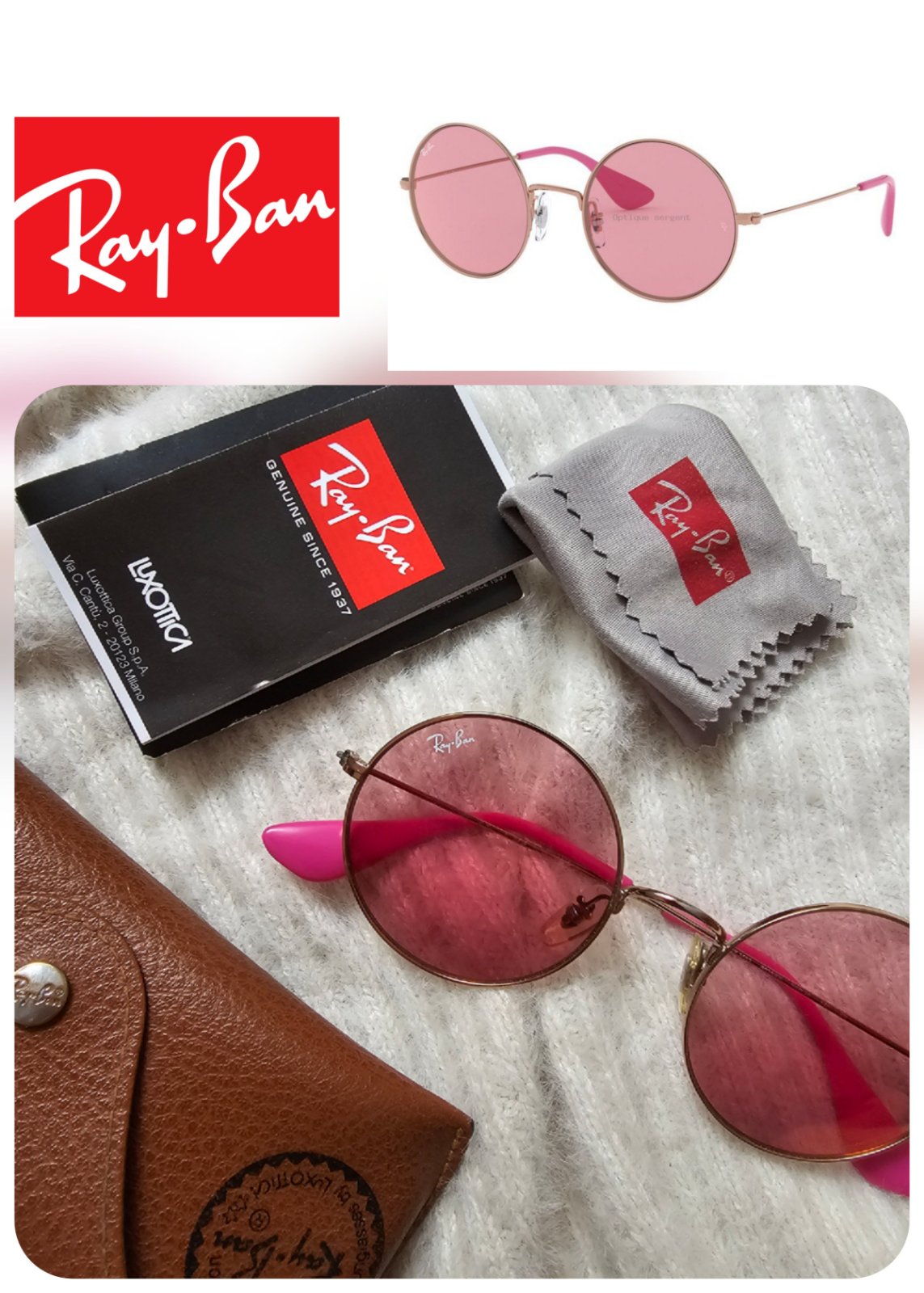 Lunettes ray ban rose bonbon Ref rb3592