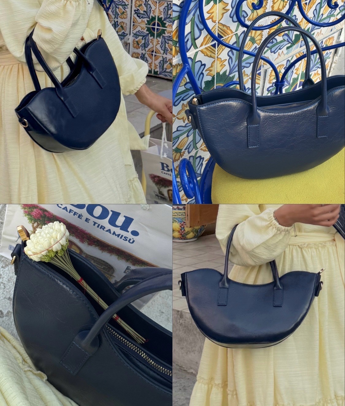 Sac à mains avec bandoulière en bleu marine 🫐 navy blue